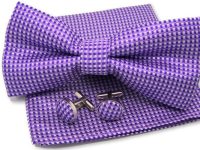 Boucle et bouton de manchettes mauve